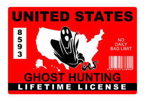 United States Ghost Hunting License USA Paranormal Hunter Red Sticker Decal 4"
