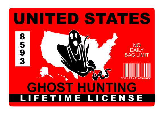 United States Ghost Hunting License USA Paranormal Hunter Red Sticker Decal 4
