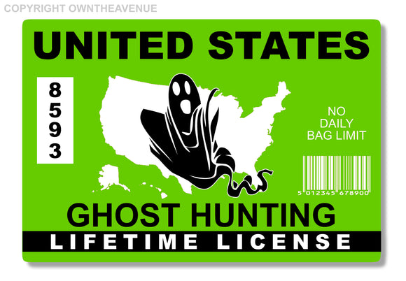 United States Ghost Hunting License USA Paranormal Hunter Vinyl Sticker Decal 4