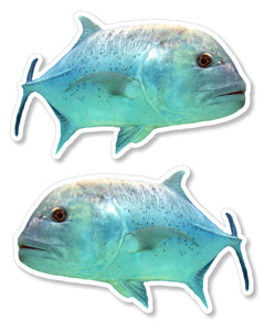 x2 Giant Trevally Fish Fishing RV Trailer Truck Car Boat Vinyl Sticker Decals 4"