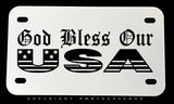 God Bless Our USA American Flag Motorcycle Metal License Plate - OwnTheAvenue