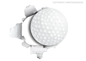 Golf Ball Funny Joke Sports Hole In Wall Art Car Truck Bumper Sticker 3.5"