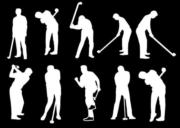 Golf Golfing Golfer Vinyl Decal Sticker Pack Lot of 10 - 2