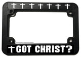 Got Christ? Christian Cross Jesus Religious Motorcycle License Plate Frame - OwnTheAvenue
