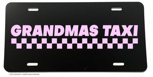 Grandmas Taxi Funny Grand Mother License Plate Cover