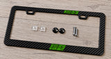 Green Topographic Topography Sport Stripe Carbon Fiber License Plate Frame