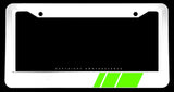 Green Sport Racing Stripe Drifting Model V001A White License Plate Frame - OwnTheAvenue