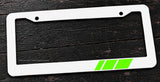 Green Sport Racing Stripe Drifting Model V001A White License Plate Frame - OwnTheAvenue