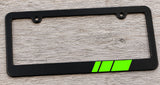 Green Sport Racing Stripe Drifting Slim Style Black License Plate Frame - OwnTheAvenue
