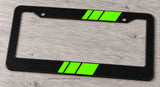 Green Sport Racing Stripe JDM Racing Model V01 Black License Plate Frame