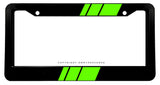 Green Sport Racing Stripe JDM Racing Model V01 Black License Plate Frame