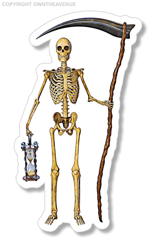 Grim Reaper Skeleton Time Sand Car Truck Window Bumper Laptop Sticker Decal 4