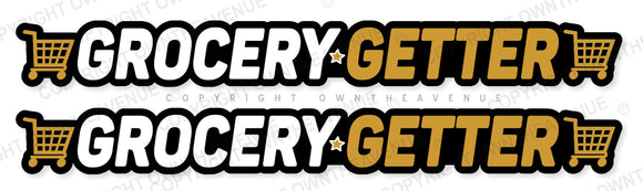 2Pcs Grocery Getter Humor Joke JDM Drifting Racing Vinyl Sticker Decals 5