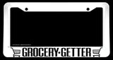 Grocery Getter Humor Joke JDM Drift Race White License Plate Frame - OwnTheAvenue