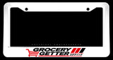 Grocery Getter JDM Racing Drifting Japanese Kanji Humor Model V01 White License Plate Frame - OwnTheAvenue