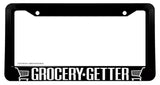 Grocery Getter Humor Joke JDM Drift Race Black License Plate Frame - OwnTheAvenue