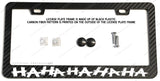Hahaha Joker Funny Humor Carbon Fiber License Plate Frame - OwnTheAvenue