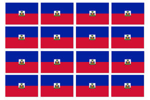 x12 Haitian Haiti flag HTI HT Car Truck Window Bumper Vinyl Sticker Decals 2"