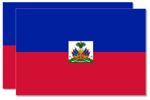 x2 Haitian Haiti flag HTI HT Car Truck Window Bumper Laptop Vinyl Sticker Decals