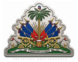 2 Pack - Haitian Coat of Arms Haiti Flag Metallic Model 4.5" Inches Each - OwnTheAvenue
