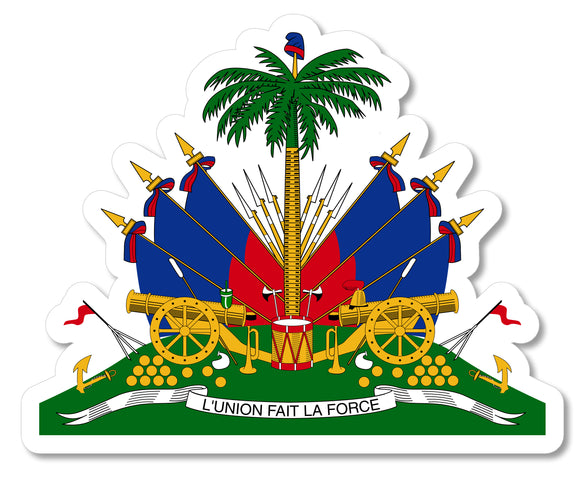 Haitian Coat of Arms Haiti flag HTI HT Car Truck Window Bumper Sticker Decal - OwnTheAvenue