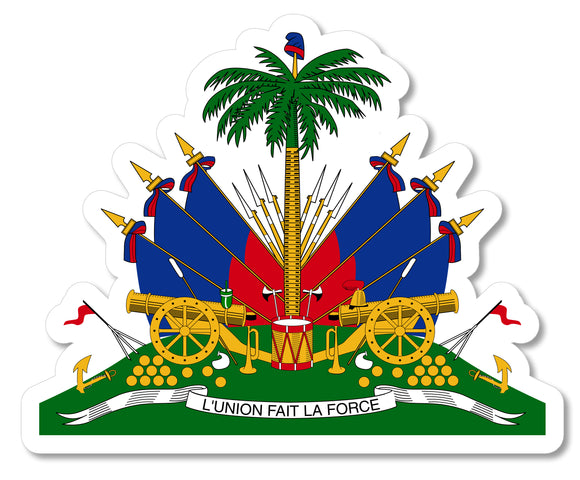 Haitian Coat of Arms Haiti flag HTI HT Car Truck Window Bumper Sticker Decal