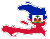 Haiti Flag Map Outline Vinyl Sticker Decal 4" Inches - OwnTheAvenue