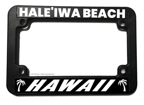 Haleiwa Beach Hawaii HI Motorcycle License Plate Frame - OwnTheAvenue
