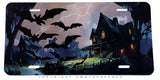 Haunted House Bats Flying Goth Auto Metal License Plate - OwnTheAvenue
