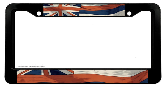 Hawaii HI Wavey Original Vintage Style Flag License Plate Frame - OwnTheAvenue