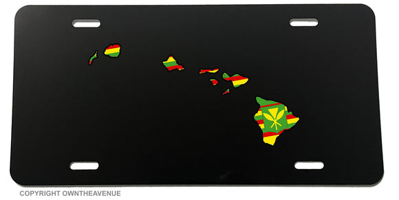 Hawaii Flag Hawaiian Island Map Truck Car License Plate Cover Model V01 - OwnTheAvenue