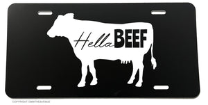 Hella Beef Eat Bull Farmer Cattle Funny Joke V1 Car Truck License Plate Cover