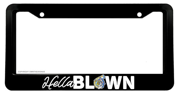 Blown Hella Turbo Boosted Boost Lowered JDM Drifting Black License Plate Frame