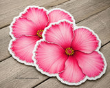 x2 Hawaiian Hibiscus Flower Vinyl Sticker Decals Model V001A