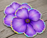 x2 Hawaiian Hibiscus Flower Holographic Vinyl Sticker Decals Model V001