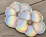 x2 Hawaiian Hibiscus Flower Holographic Vinyl Sticker Decals Model A