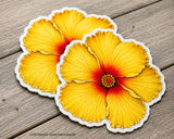 x2 Hawaiian Hibiscus Flower Vinyl Sticker Decals Model V01