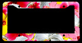 Hibiscus Hawaii Hawaiian Flowers Pattern Metal License Plate Frame - OwnTheAvenue