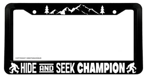 Hide And Seek Champion Bigfoot Funny Car Truck License Plate Frame - OwnTheAvenue