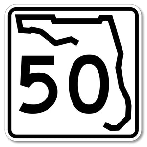 Florida State Road A1A Sign Highway 50 HWY 50 travel explore sticker decal 3.65"