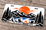 Camping Hiking Mountains Forest Nature Auto Metal License Plate