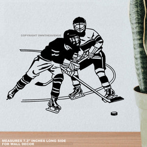 Hockey Sports Office Home Wall Decor Decal Sticker 7.25" Inches