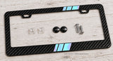 Holographic Sport Stripe Racing Style Carbon Fiber License Plate Frame