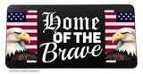 Home of The Brave USA American Flag Bald Eagle License Plate Cover - OwnTheAvenue