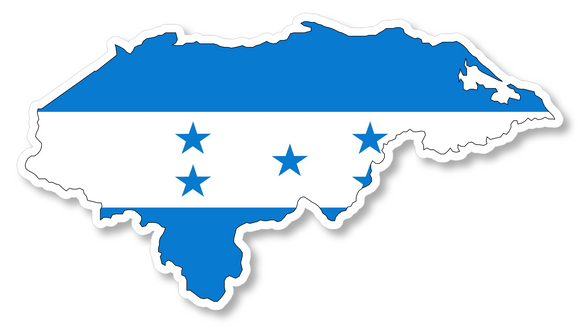 Honduras Flag Country Map Outline Car Truck Window Bumper Laptop Sticker Decal