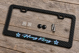 Hong Kong Flag Racing Style Glow In The Dark Carbon Fiber License Plate Frame
