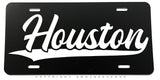Houston Black Auto Metal License Plate - OwnTheAvenue