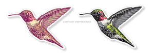 2 Pack - Hummingbirds Car Truck Laptop Bumper Vinyl Sticker Decals 4"
