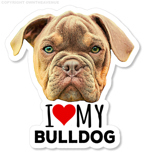 I Love My Bulldog Dog Pet Rescue Car Truck Window Bumper Sticker Decal 3.5