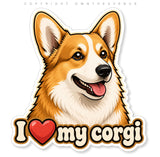 2 Pack - I love My Corgi Heart Dog Car Truck Bumper Vinyl Sticker Decals - 4.5" Inches Each - OwnTheAvenue